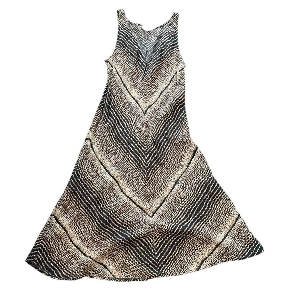 St. Tropez West Chevron Tiger Stripe Sleeveless Maxi Dres